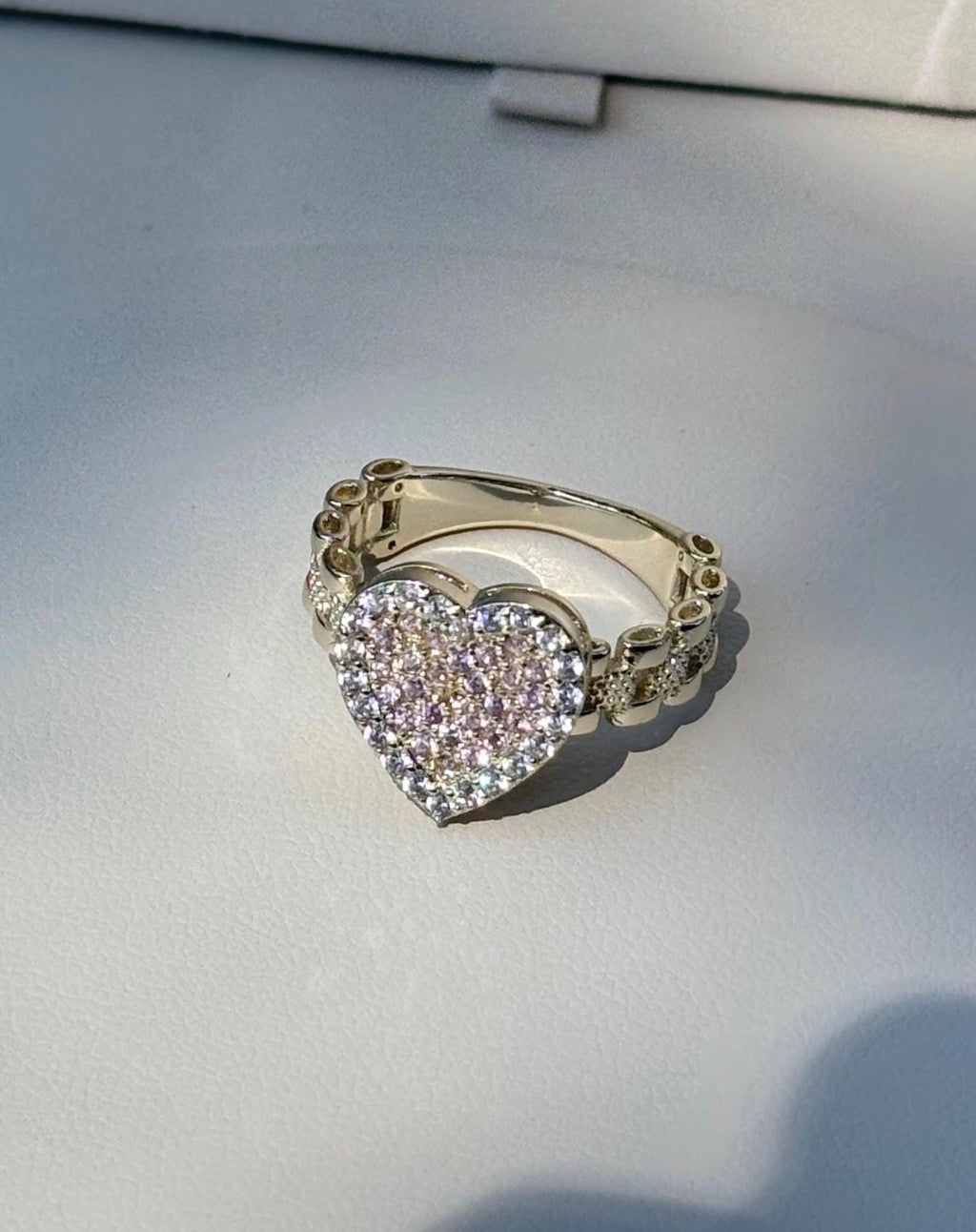 Icy Gold Plated Heart Ring