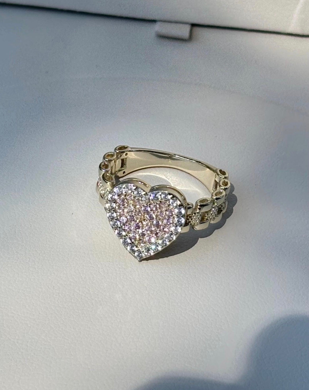 Icy Gold Plated Heart Ring