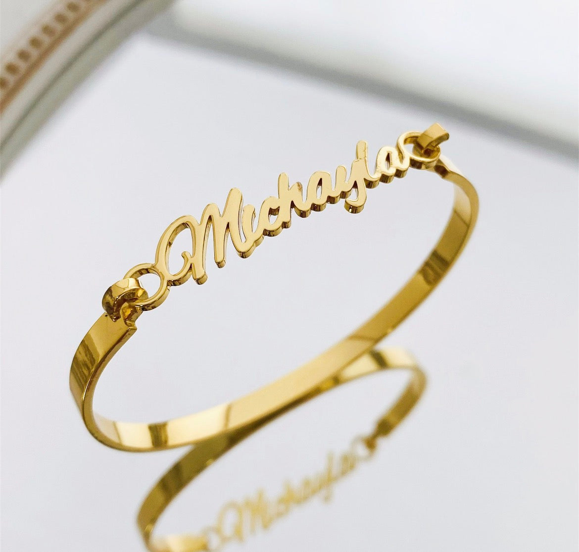 Gold Name Plate Bracelet