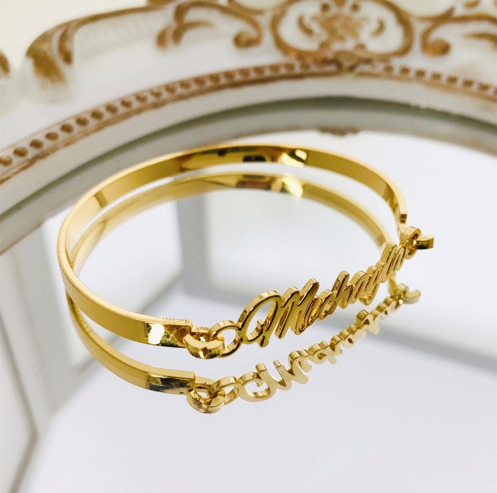 Gold Name Plate Bracelet